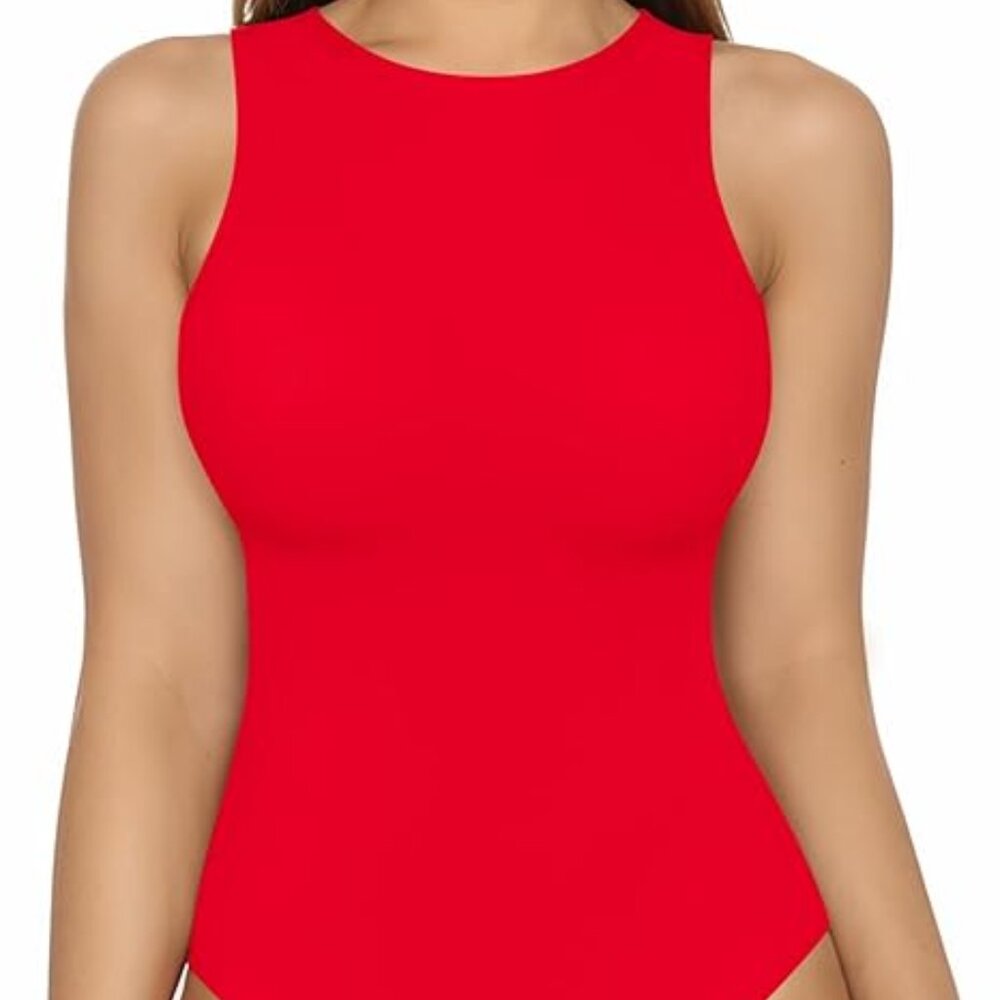 NWT Bright Red Sleeveless Bodysuit MANGOPOP L Large